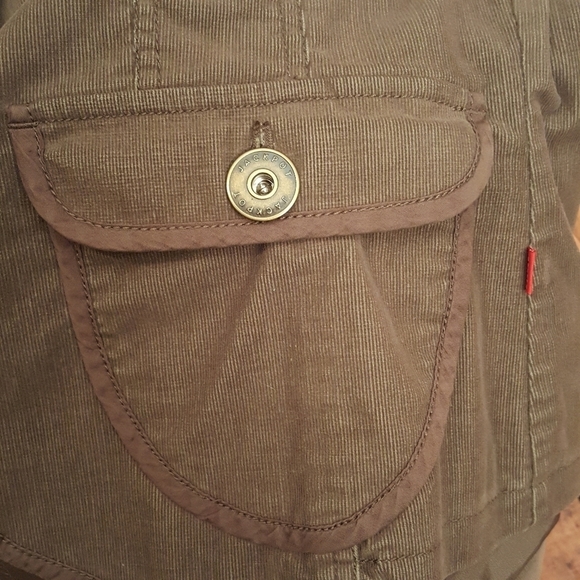 JACKPOT green Olive corduroy fitted cropped blazer - Picture 6 of 8